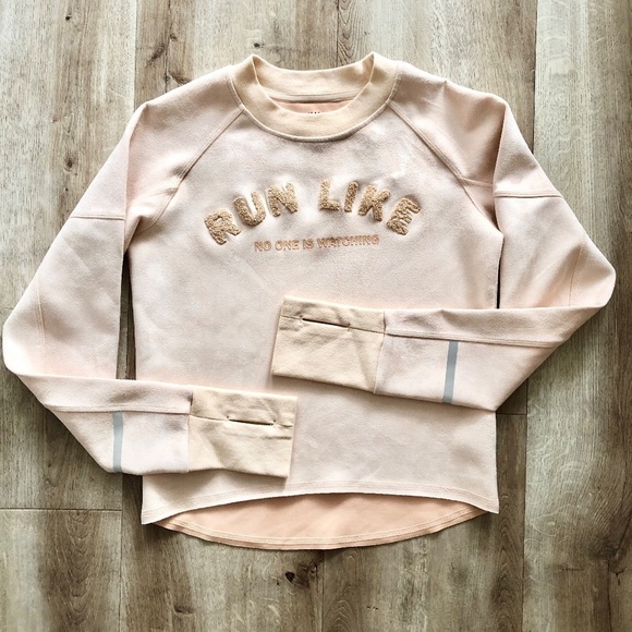 H&M, Run Like No One Is Watching, Cropped, Sweatshirt, Size XS, New With Tags - Picture 9 of 16